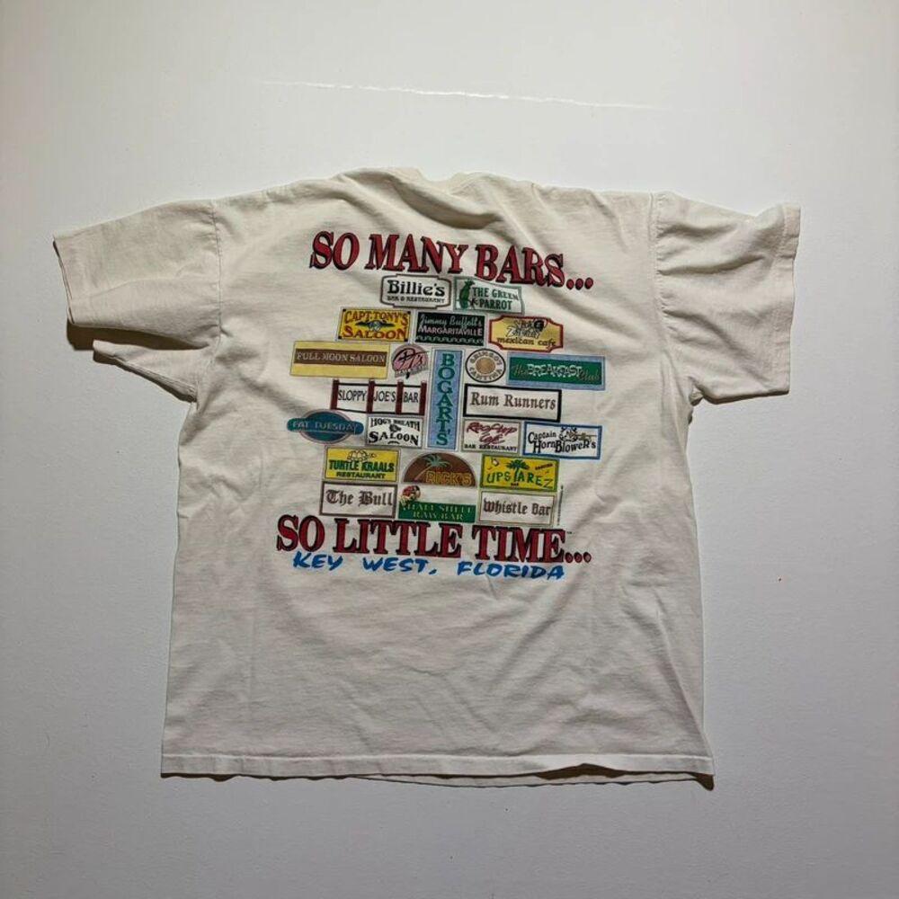 Vintage 90s Single Stitch Key West Bar Shirt Anvil Tag